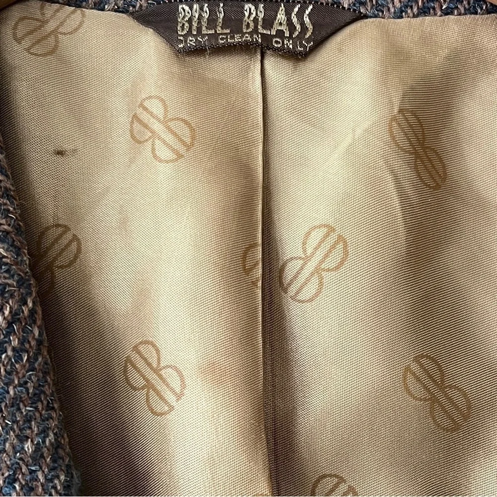 Vintage Men’s Bill Blass Tweed Wool Brown Single Breasted Blazer Size 42
